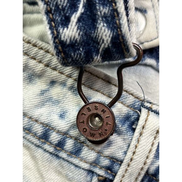 Tinseltown Denim Acid Washed‎ Bib Overall Jean Shorts Shortalls Womens XS - Picture 4 of 6